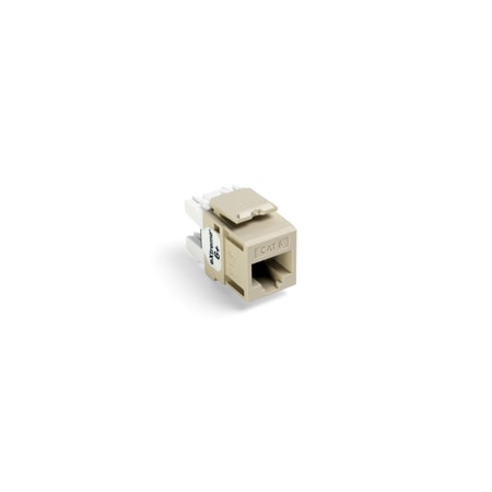 Leviton 1-Port Mod Jack 110 8W8P Utp, T568A/B Cat6 Quickport, Extreme 6+ Ivory 61110-RI6